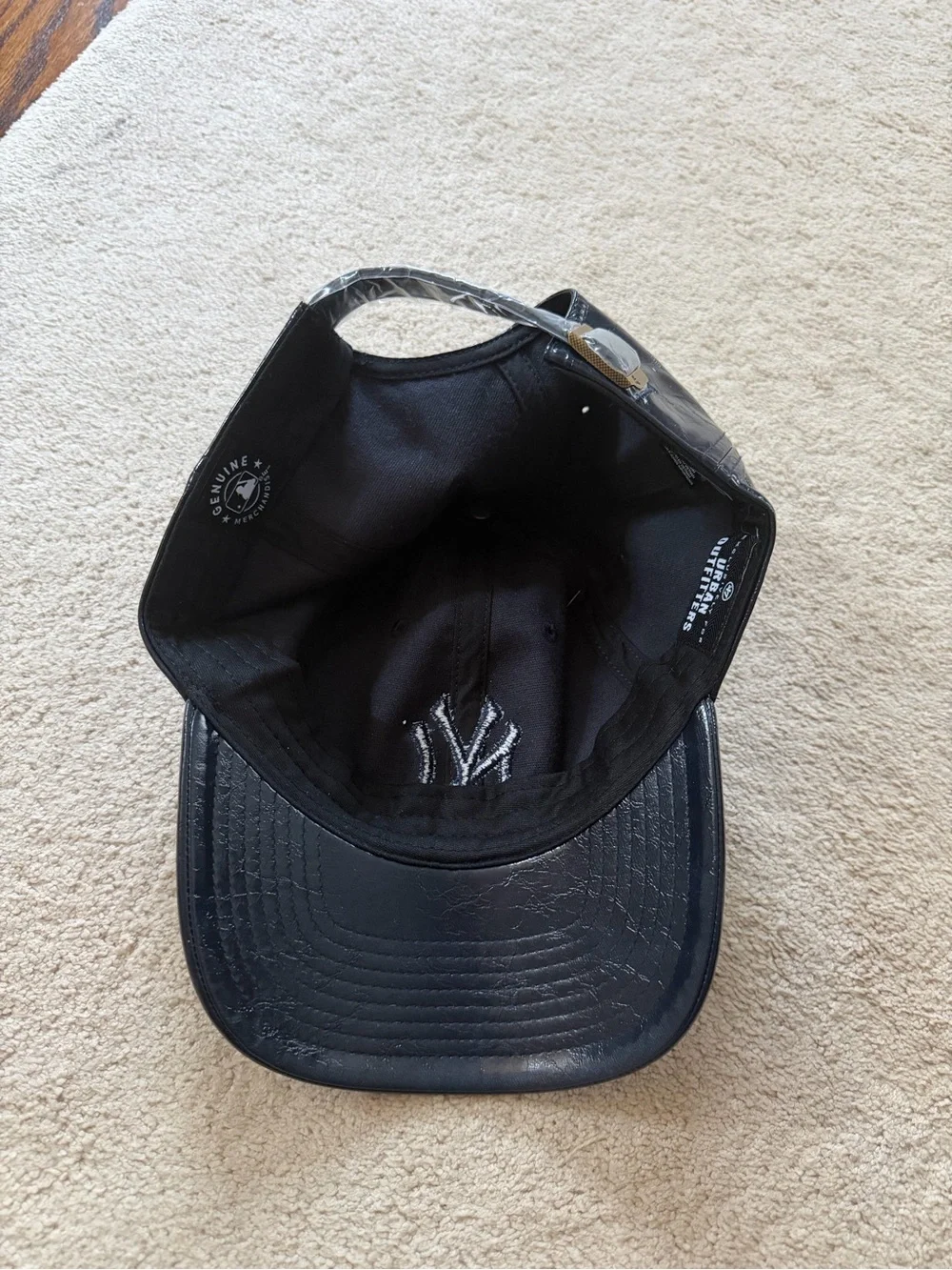 NWT ‘47 Brand Anthropologie New York Yankees Navy Baseball Hat Cap Faux Leather